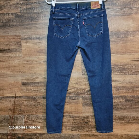 Levi's Jeans 28 Super Skinny 710 Mid Rise Medium Dark Wash Stretch Western - Picture 2 of 13